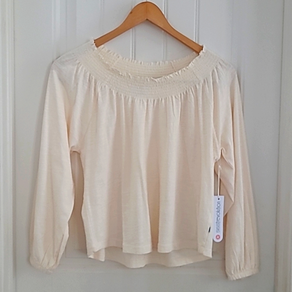 Flowy Cotton Cream Blouse
